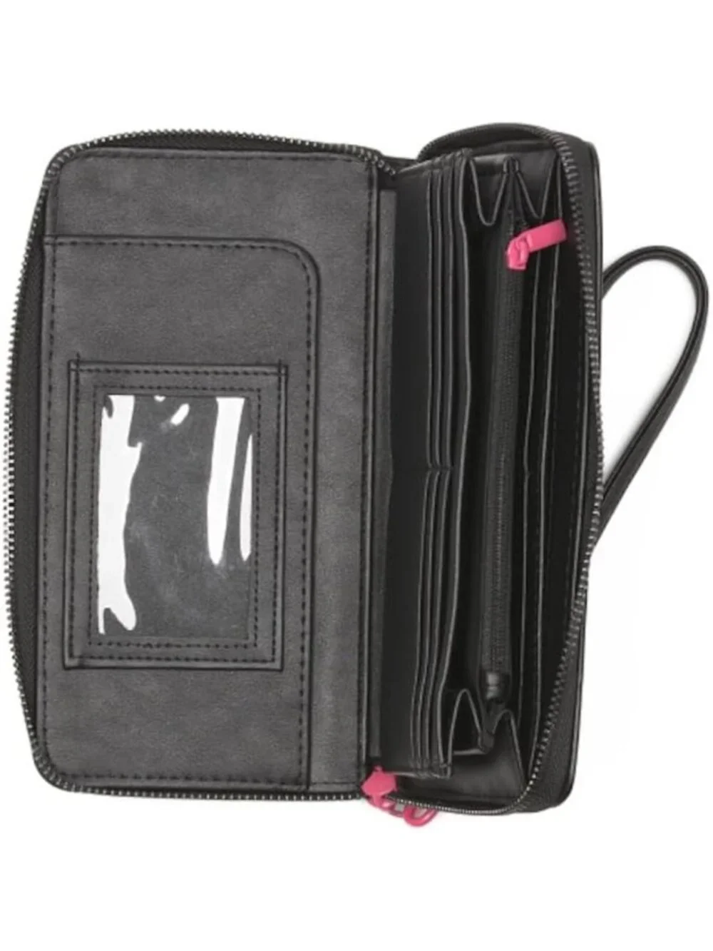 Colorful Heart Embossed Wristlet Clutch, Zip Closure, Card Slots, 8x4.5 Inches